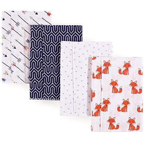 Image of Hudson Baby Unisex Baby Cotton Flannel Burp Cloths, Foxes, One Size