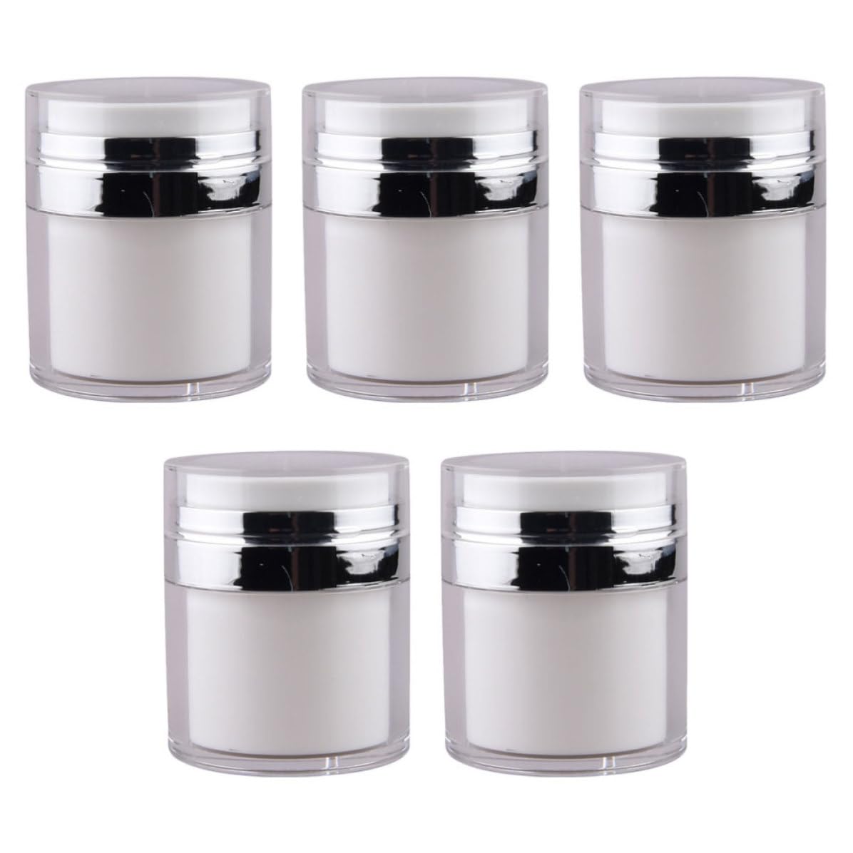 Flacons pompe airless de 30g en plastique argenté : les indispensables de votre voyage