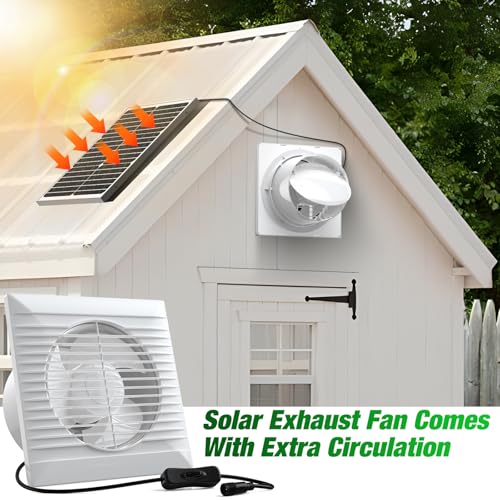 Sun Energise Solar Powered Exhaust Fan Pro, 20 W Solar Panel + 8 Inch High Speed Exhaust Fan with Anti-backflow Valve, Wall Mount Ventilation & Cooling Vent for Greenhouse, Shed, Chicken Coop, Garage - Thumbnail 4
