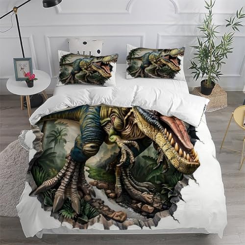 Parure couette dinosaure 3D de qualité supérieure en microfibre douce king size - 6