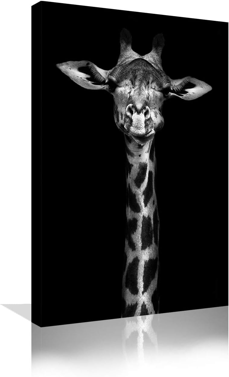 Elephant Wall Art Animal Prints on Canvas Black and White Pictures for Living Room Decor Wall Artwork HD Prints for Home with Framed Stretched Ready to Hang