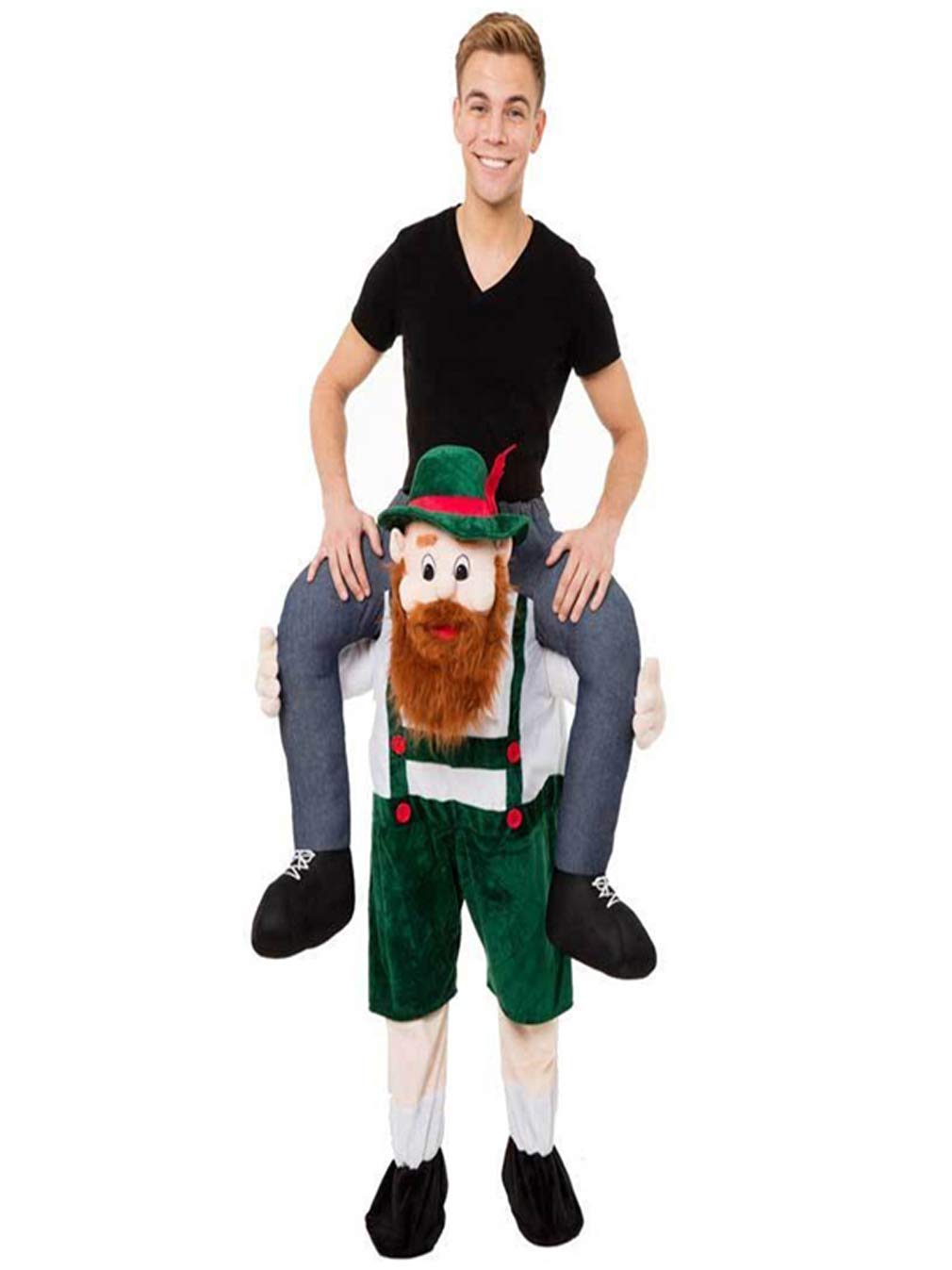 MatGuiHalloween Carry Ride On Me Shoulder Adult Christmas Mascot Costume Ride On Costume