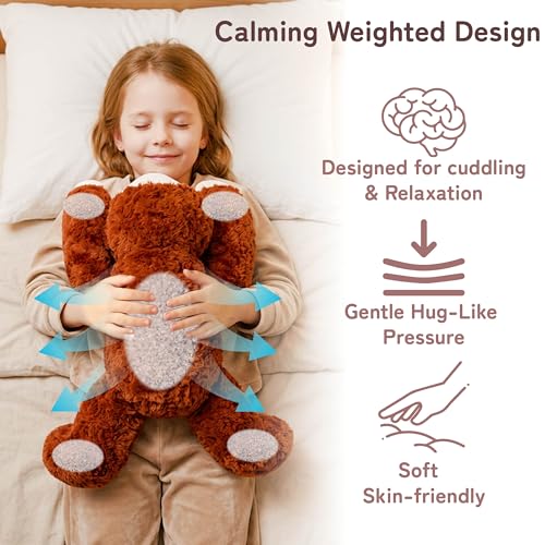 Image of Niuniu Daddy Sloth Weighted Stuffed Animals, 20 Inch 3.3 lbs Weighted Plushies, Heavy Calming Body Pillow for Sleeping, Sensory Lying Lap Pad Toy Huggable Gift for Kids and Adults