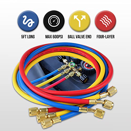 Lichamp Ac Gauges, A/C Manifold Gauge Set For R134A R22 R12 R502, Professional #A302 #TOP4