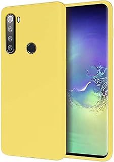 YaMiDe Funda para Xiaomi Redmi Note 8, con Protector de Pantalla, Funda para teléfono móvil a Prueba de Golpes y Huellas Dactilares, Amarillo