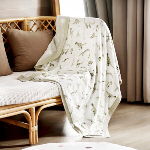 Image of GRSSDER Cotton Muslin Quilt Blanket - Silky Soft and Breathable Baby Blanket Quilt, Oversized Muslin Blankets for Newborns, Toddlers & Kids, 6 Layers Reversible Design for All Seasons, 47 inch x 47 inch