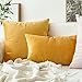 MIULEE Velvet Decorative Throw Pillow Cover Soft Soild Euro Square Cushion Case Modern Home Decor for Sofa Bedroom Car 24 x 24 Inch 60 x 60 cm Gold