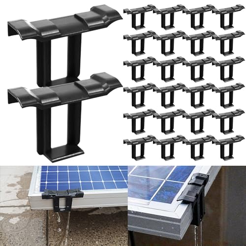 Gobesty 40 Stück Solarpanel-Wasserablauf Clips, Photovoltaik-Modul-Reinigung Clips 30mm
