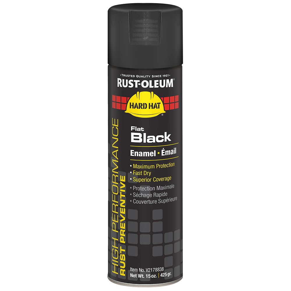 Rust-Oleum V2178838 V2100 System Enamel Spray Paint, 15-Ounce, Flat Black