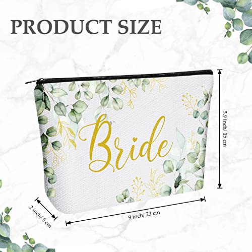 Bride Gifts Bride Makeup Bag Bride to Be Cosmetic Bag for Wedding Day Daughter Bridal Party Engagement Gift Travel Cosmetic Pouch, 9.1 x 5.9 Inch - Image 2