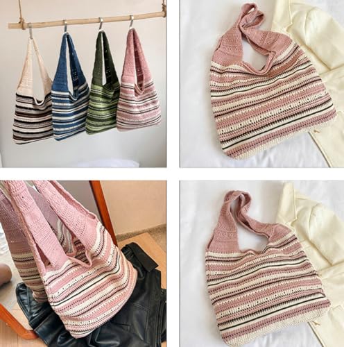 Women's Summer Crochet Shoulder HandBags Beach Hobo Knitted Tote Bag ping Bags4
