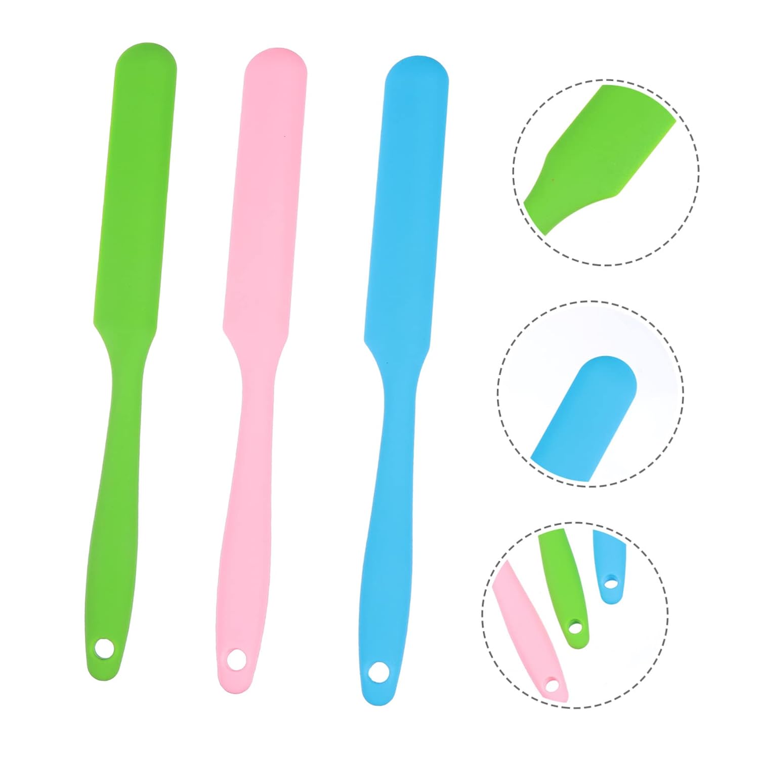 3pcs Silicone Wax Stick Hair Removal Tool Long Handle Non-stick Spatula for Body Face