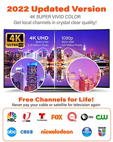 Image of Amplified HD Digital TV Antenna Long 200 Miles Range - Support 4K 1080p Fire tv Stick and All TV's - Indoor Smart Switch Amplifier Signal Booster - 18ft HDTV Cable /AC Adapter