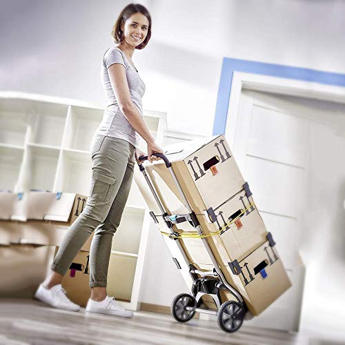 MIZE Steel Multi-Functional Folding Hand Truck with Anti Puncture Solid Wheel and 150 kg Capacity,Black Sack Trolley for Luggage Travel Strap - Image 6