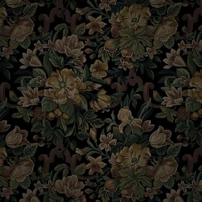 Dimoon Vintage Wallpaper Peel and Stick Archival Dark Green Floral Wallpaper 17.3"x78.7"Flower Leaf Retro Contact Paper for Bedroom Thicken Waterproof Self Adhesive Wall Paper Removable Vinyl Roll