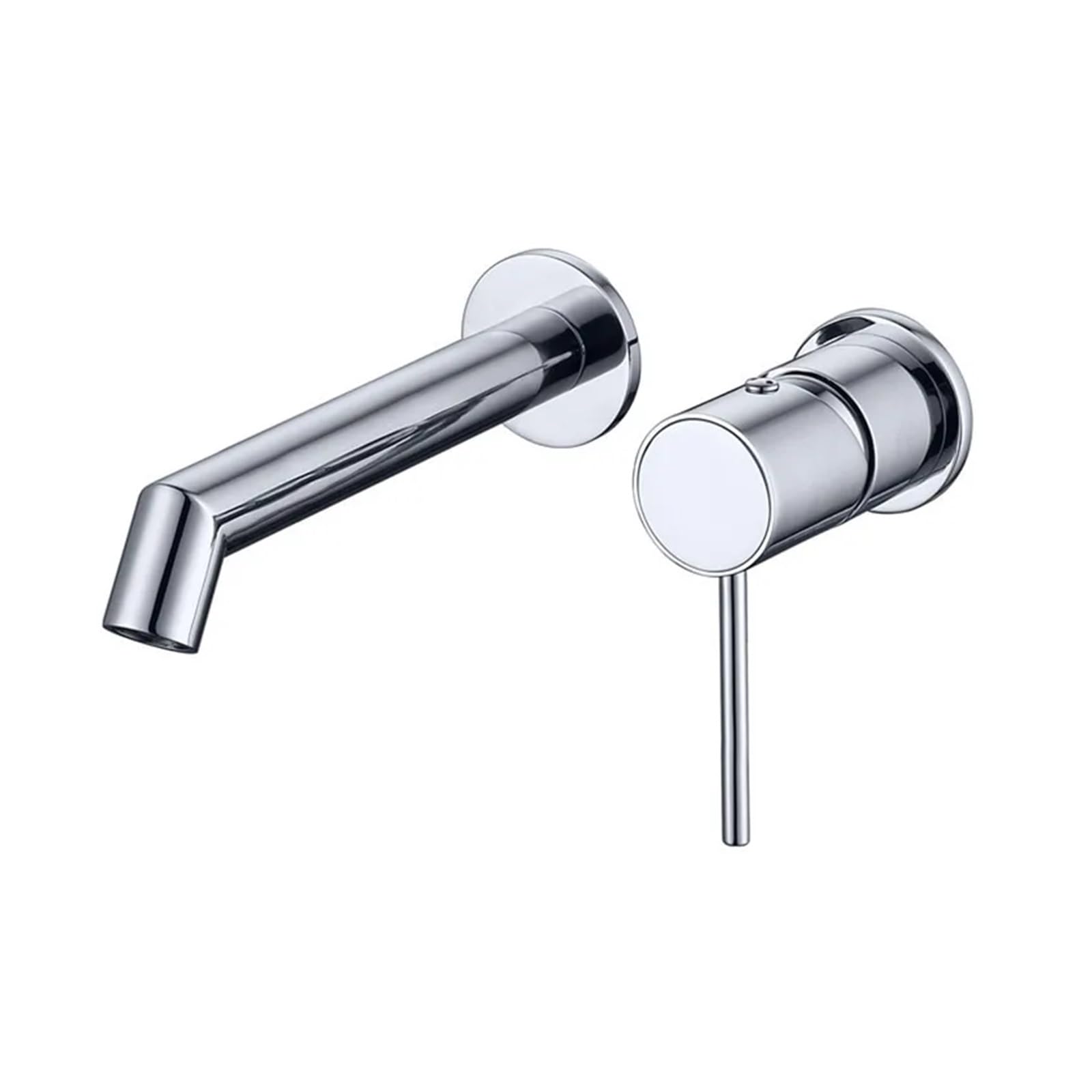 Grifo de lavabo cepillado monomando para pared acabado premium polished chrome de lujo
