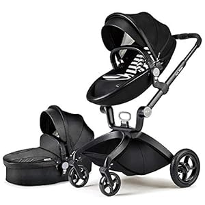 Hot Mom Baby Stroller Baby Carriage with Adjustable Seat Height Angle and Four-Wheel Shock Absorption,Variable Seat,High…
