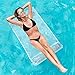 HeySplash Hamaca de Piscina Flotante, Tumbona Hinchable PVC Colchoneta Agua Cama Plegable Flotador Playa Inflables Malla Nailon Soporta 100 Kg Juquetes para Adultos Niños, Blanco