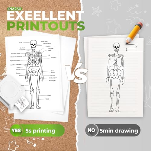 Typonos PM230 Sticker Printer, Inkless Portable Thermal Printer For Kids, Mini Print Pods For Phone Instant Sticker Maker, Gift For Study, Photos, White - 4