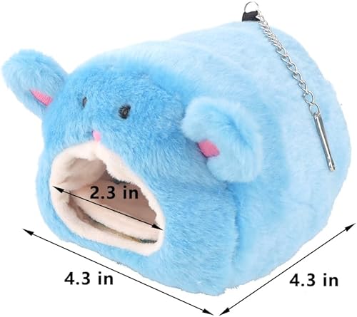 Miniatura 6 de VTurboWay Juego de 2 piezas de cama de algodón cálido para el invierno, diseño de oso lindo con tapete de cama para hámster, conejillo de indias,