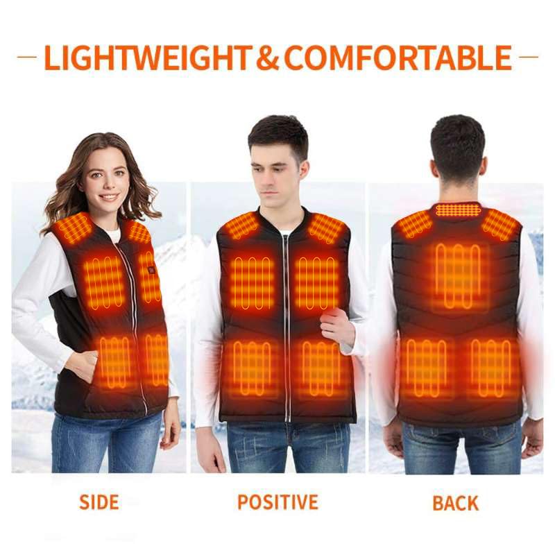 Srivb Heated Vest, 8 heating zones,USB Charging Heating Vest Washable Body Warmer with Battery Pack for Outdoor - image 3