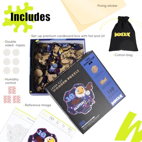 Image of FIFA World Cup 2026 Wooden Puzzles for Kids & Adults,USA Mascot clutch150 Pieces, Unique Shape Jigsaw Puzzle, 5MM Thick, Officially Licensed Product