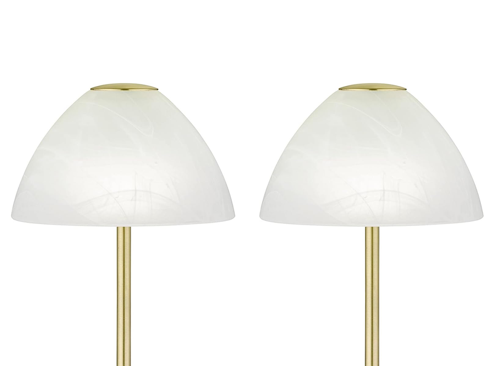 Zestaw 2 klasycznych lamp stołowych LED mosiądz dotykowy ściemniana wysokość 24 cm