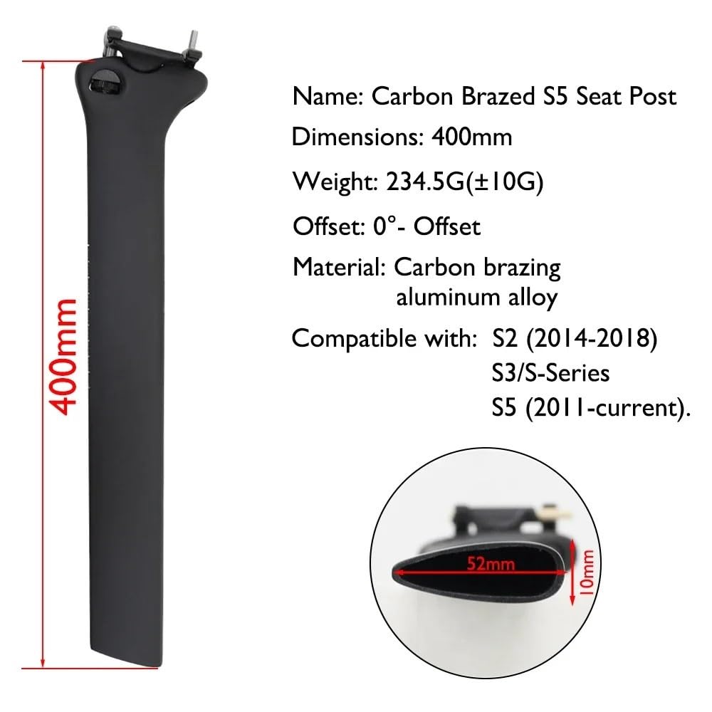 Tige de Selle en Fiber de Carbone pour S5 SP20, décalage Tige de Selle VTT