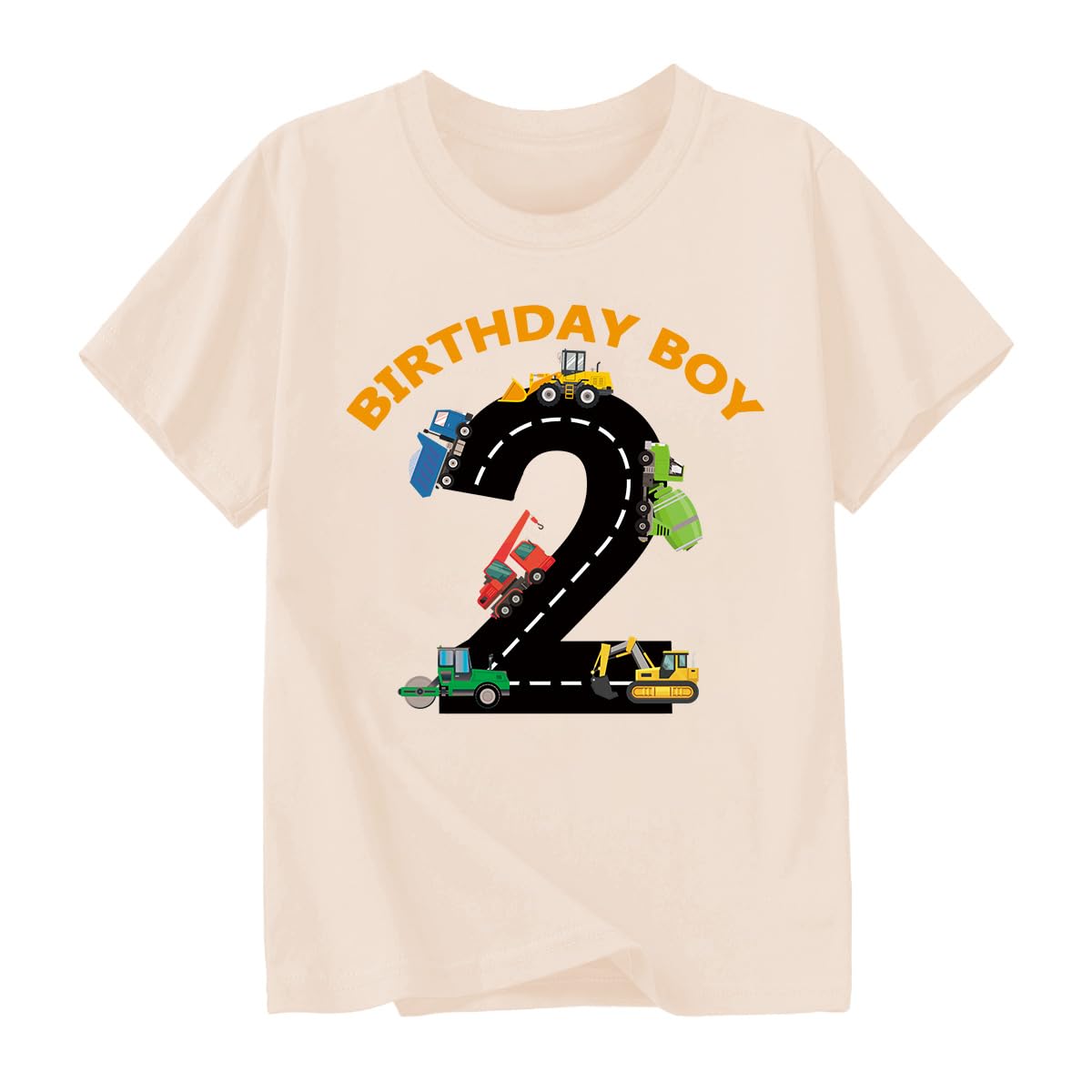 Goengmo 2-6 Years Birthday Boy Shirts Construction Excavator Cotton Short Sleeve T Shirt
