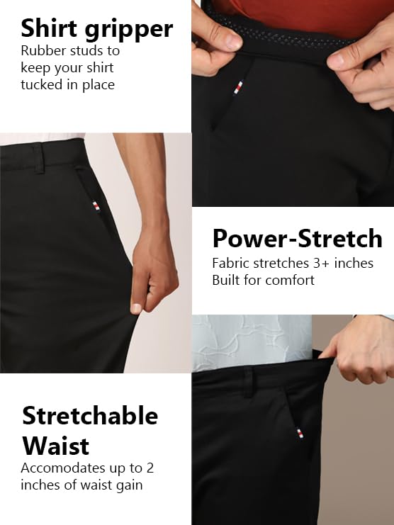 Image of TOPLOT Men's Casual Trouser | Regular Fit Design with Comfortable Structure | Clean Look with Versatile Styling | Easy Movement Fit Ideal for Casual, Office & Daily Use (5205)