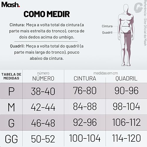 MASH Cueca Boxer Microfibra Risca de Giz Masculino Adulto, Preto, G