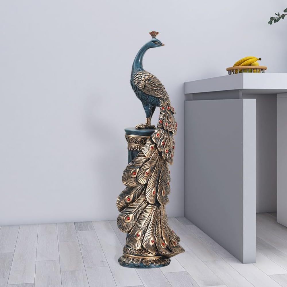 クジャク   置物 装飾品 現代工芸品美術品 孔雀 クジャク くじゃく オブジェ オーナメント ガーデン