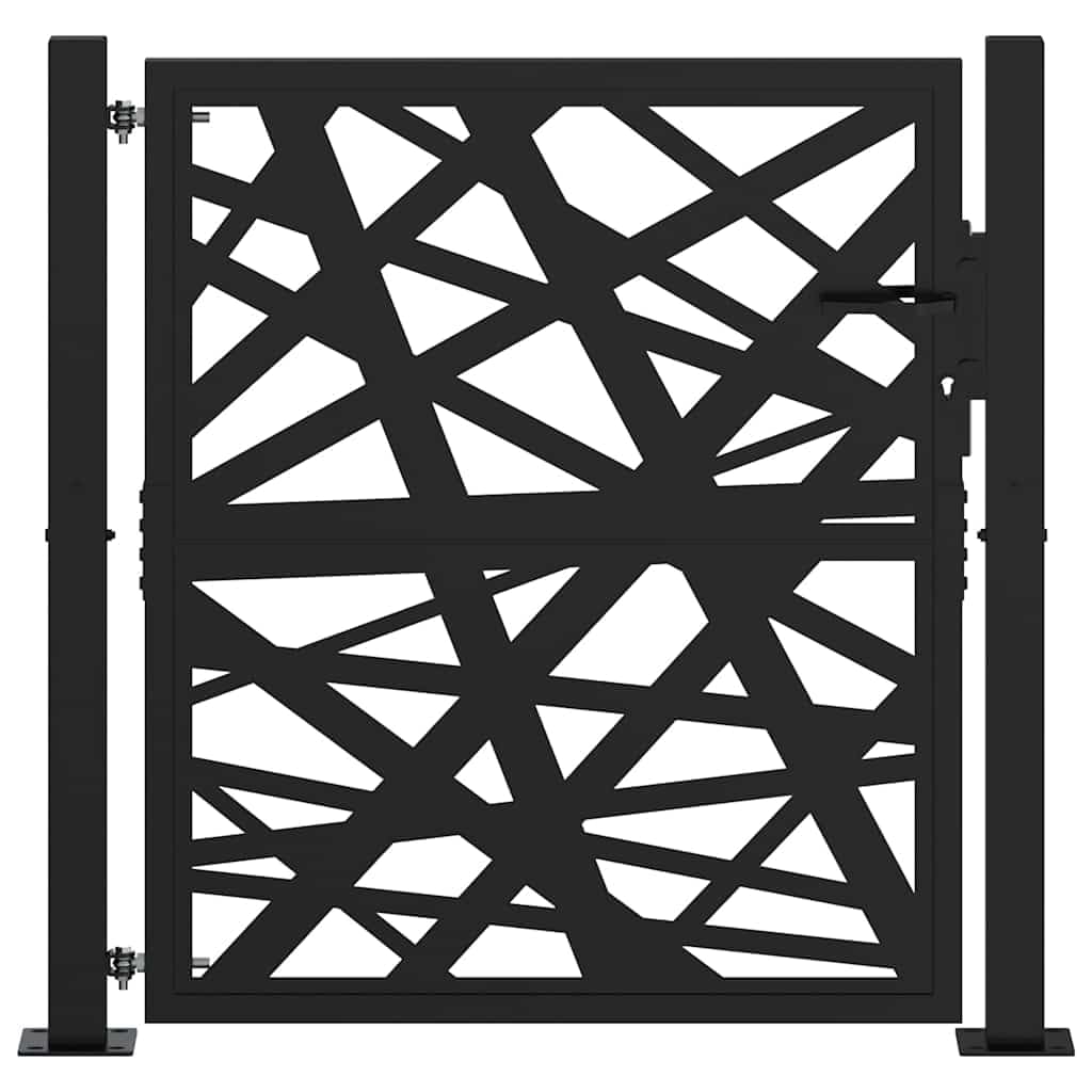 vidaXL Cancello Giardino Nero 100x100 cm in Acciaio Design Leggero, cancello della Recinzione, cancello Esterno, cancello del Metallo