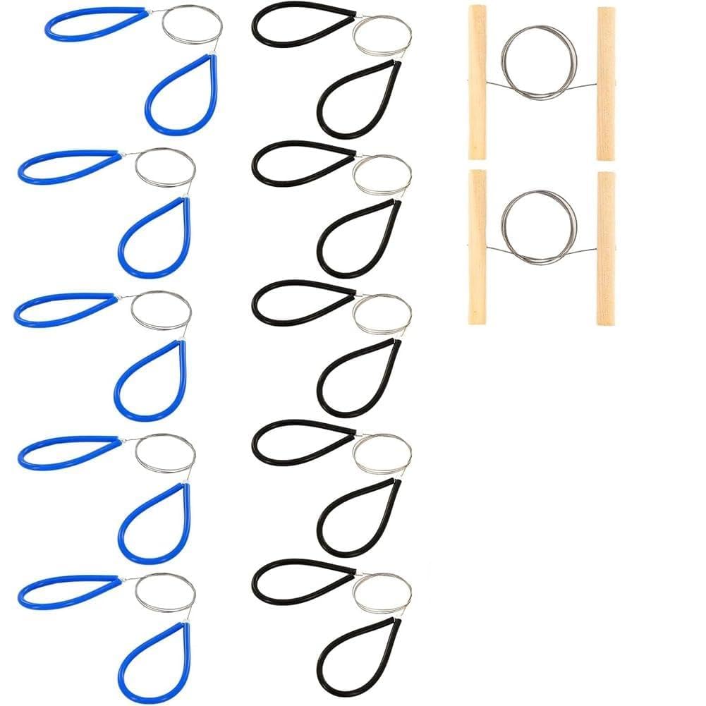 Kueohse Clay Cutters Wire 19.7 Inches Pottery Tools Cut Off Tools for Clay Artists with Black, Blue and Wooden Handle
