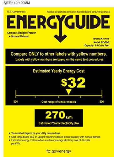 Kismile 3.0 Cu.ft Compact Upright Freezer With Reversible Single Door,Removable Shelves Mini Freezer With Adjustable Thermostat For Home/Kitchen/Office (3.0 Cu.ft, White) #TOP7