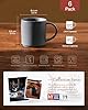 Richmount Star Coffee Mugs Set of 6, 12oz/340ml Stoneware Tea Cups with Large Handle for Latte/Cappuccino/Milk/Cocoa/Tea, Microwave & Dishwasher Safe, Matte DarkCharcoal #2