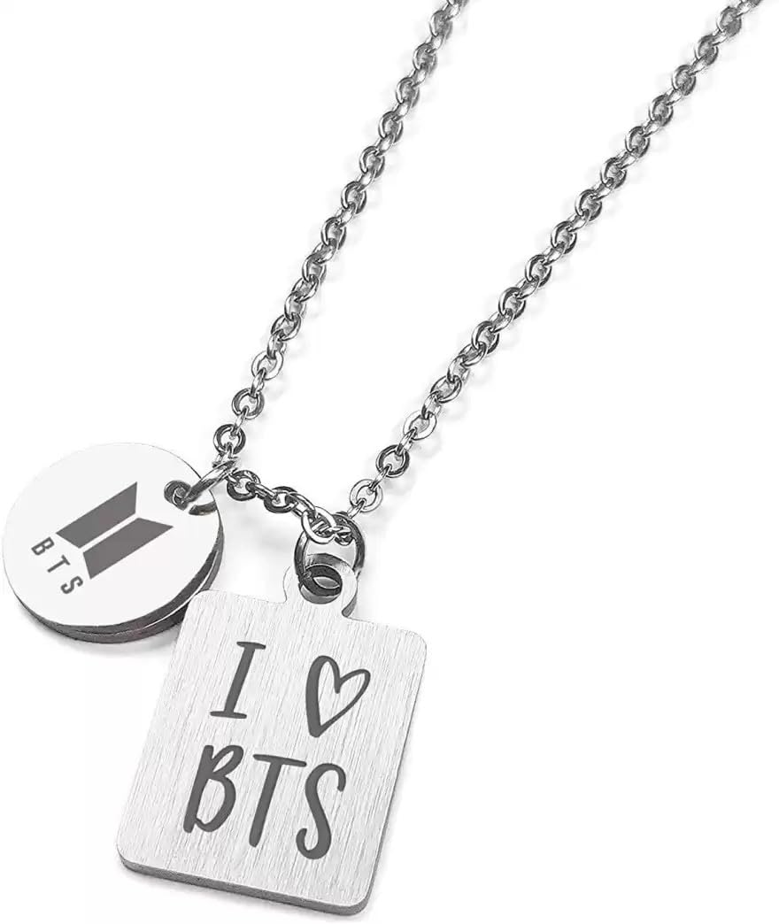 See full amazon price history chart for VR Creatives BTS Logo with Text and Stainless Steel Pendant Necklace/Locket Chain for Army Girls Silver VR Creatives BTS Logo with Text and Stainless Steel Pendant Necklace/Locket Chain for Army Girls Silver (B0CJ6MHJX4) Amazon Price History, Amazon Price Tracker