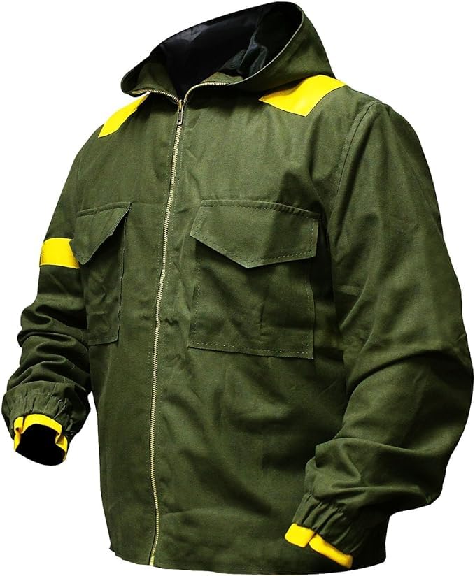 Mens Lightweight Cotton Bomber Green Hoodie Jacket3