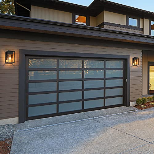 Outdoor Wall Lights, Black Square Porch Lights Outdoor With Seeded Glass, Waterproof Exterior Lighting Fixture For Backyard, Porch, Entryway, Garage, 2 Pack #TOP3