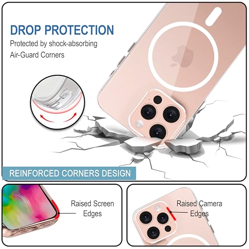 CEDO Magfit Cover for iPhone 16 Pro (6.3 inch) | Mag-Safe Wireless Charging | Designed with Magnetic Lock Shockproof Phone Bumper Transparent Back Case Cover (Clear) 5 518dMNcbyuL