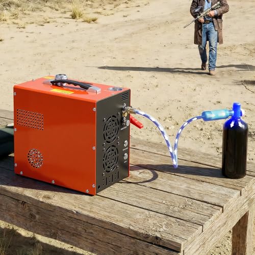 VEVOR PCP Air Compressor, 4500PSI/30Mpa Portable PCP Airgun Compressor - Built-in Water and Fan Cooling System, Auto-Stop | DC12V/AC120V Paintball Tank Compressor for Air Rifle, Scuba Diving Bottle by VEVOR - Image 2