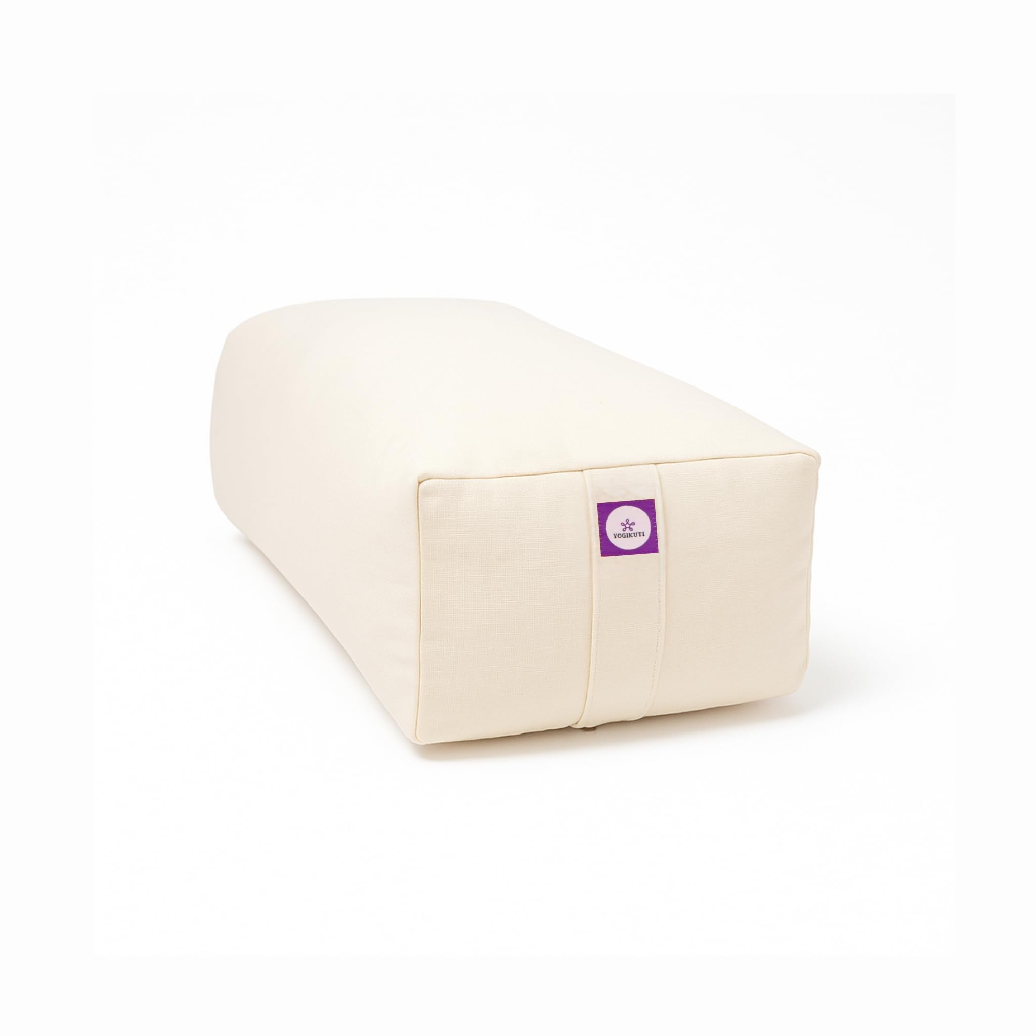 Yogikuti Cotton-Filled Rectangular Bolster for Iyengar Yoga- Cotton Pillow Best for Back Support & Chest-Opening in Restorative Poses, Meditation (Beige)