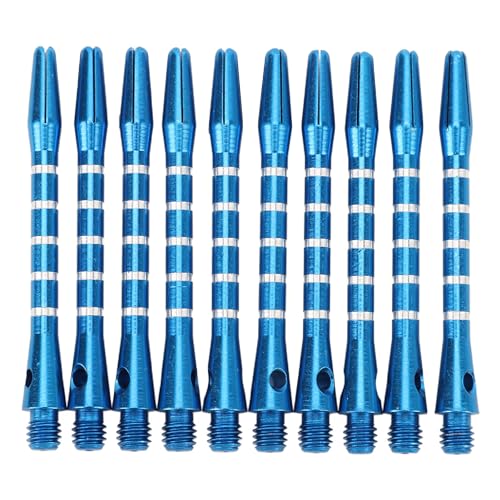 SPYMINNPOO 10pcs Shafts 53mm, Aluminum Alloy Shafts with Locking Hole Design, Suitable for Indoor Activity Replacement Harrows Accessories and Flights (Blue)