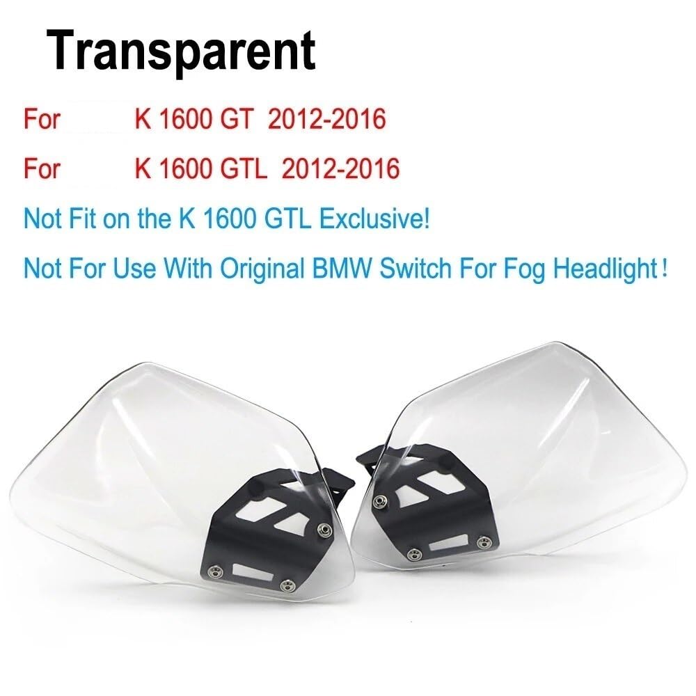 Protège-mains Pour BMW K1600GT/GTL (2012-2016) - Transparent/titane Léger - Protection Contre Vent, Froid, Débris