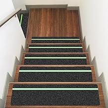 4" x 2FT Anti Slip Tape with Glow in Dark Stripe, Premium Grip Tape Non Slip,Stair Treads Tape, Anti Skid Tape, High Traction Adhesive for Stairs Step (Black/Green) (4 in x 2 miter, 2, Count)