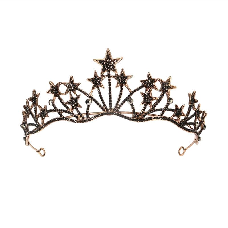 Tiara da donna vintage con strass neri accessori per capelli fascia gioielli