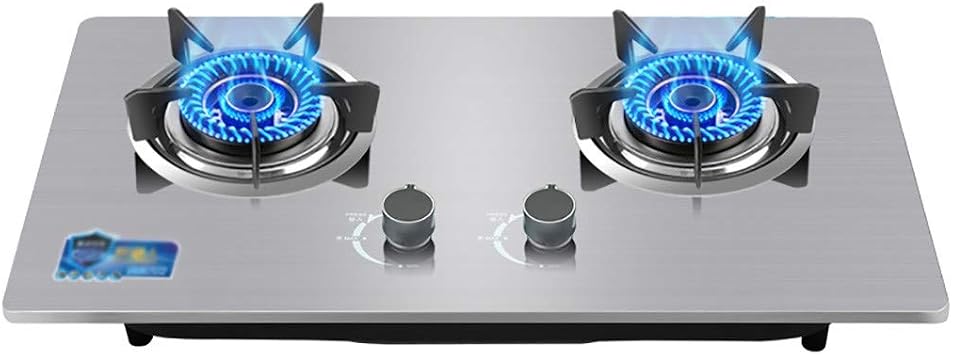 Mini Gas Stove,2 Burners Lpg/Ng Knobsgas Hob Built-Ingas Hob,Left 4.5Kw+Right 5.2Kw,Pulsed Electronic Ignition C Natural gas B Liquefied gas