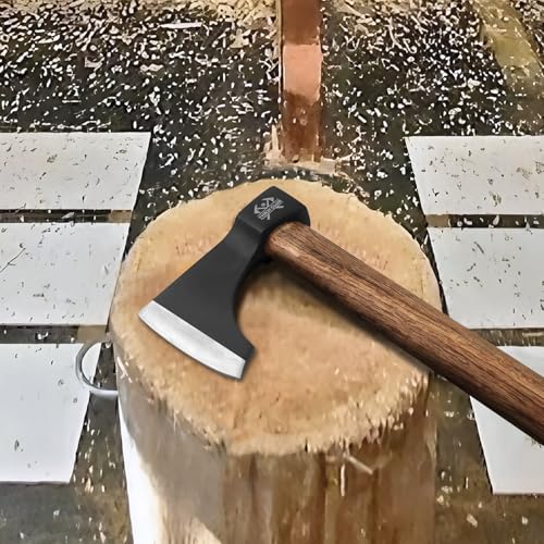 THRWCLUB Professional Throwing Axes 3 Pack, 16.1\" Throwing Tomahawk Axe with 1065 High Carbon Steel & Wooden Handle, Perfect for Axe Throwing Game for Backyard, Competition and Recreation