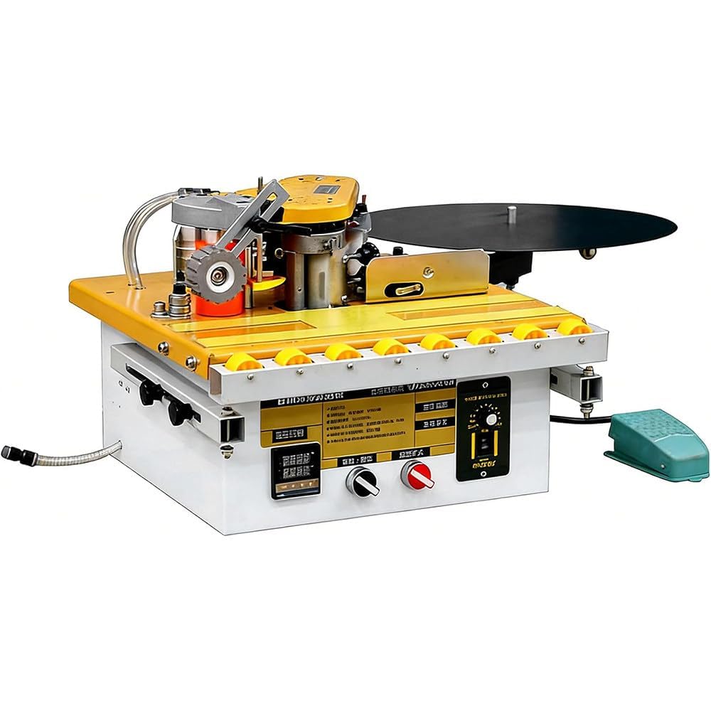 Htdre Portable Edge Banding Machine, Automatic Tape Breaking Bander With Temperature Control For Curve And Straight Woodworking Projects