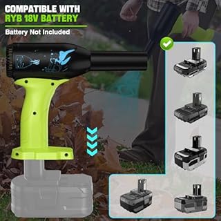 Upgrate Cordless Leaf Blowerfor RYOBI 18V Battery,400G Wind Pressure,High Power 500W,Variable Speed Handheld Turbo Blower with Brushless Motor, Portable Dust/Snow Cleaner for Lawn, Patio